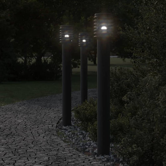 Outdoor Floor Lamp 110cm Stainless Steel Black