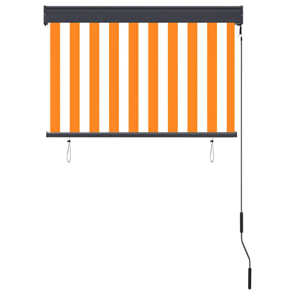 The outdoor roller blind with its crank mechanism extended