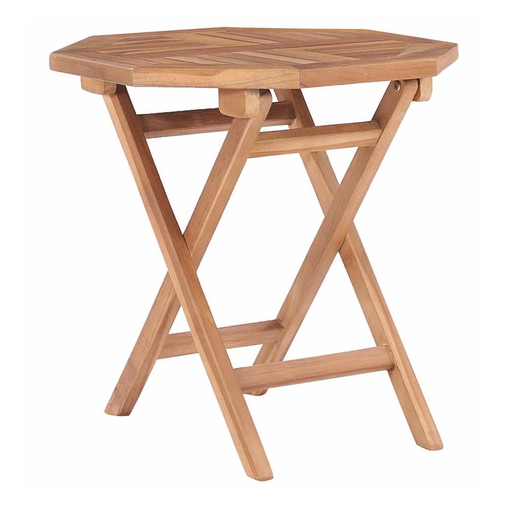 Folding Garden Table Solid Teak Wood, an octagonal table with a slatted top and folding legs