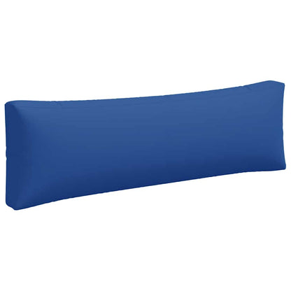 A long blue pallet sofa back cushion