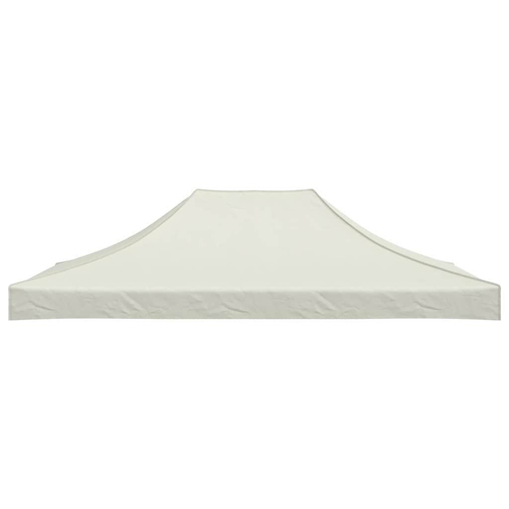The cream party tent roof is shown from the back, detached from its frame