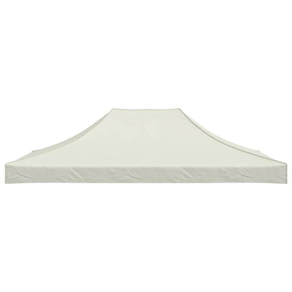 The cream party tent roof is shown from the back, detached from its frame