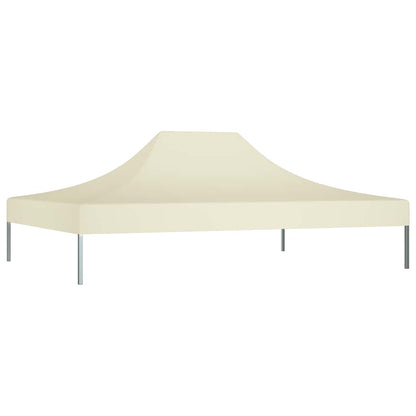 The cream party tent roof is shown from the front, detached from its frame