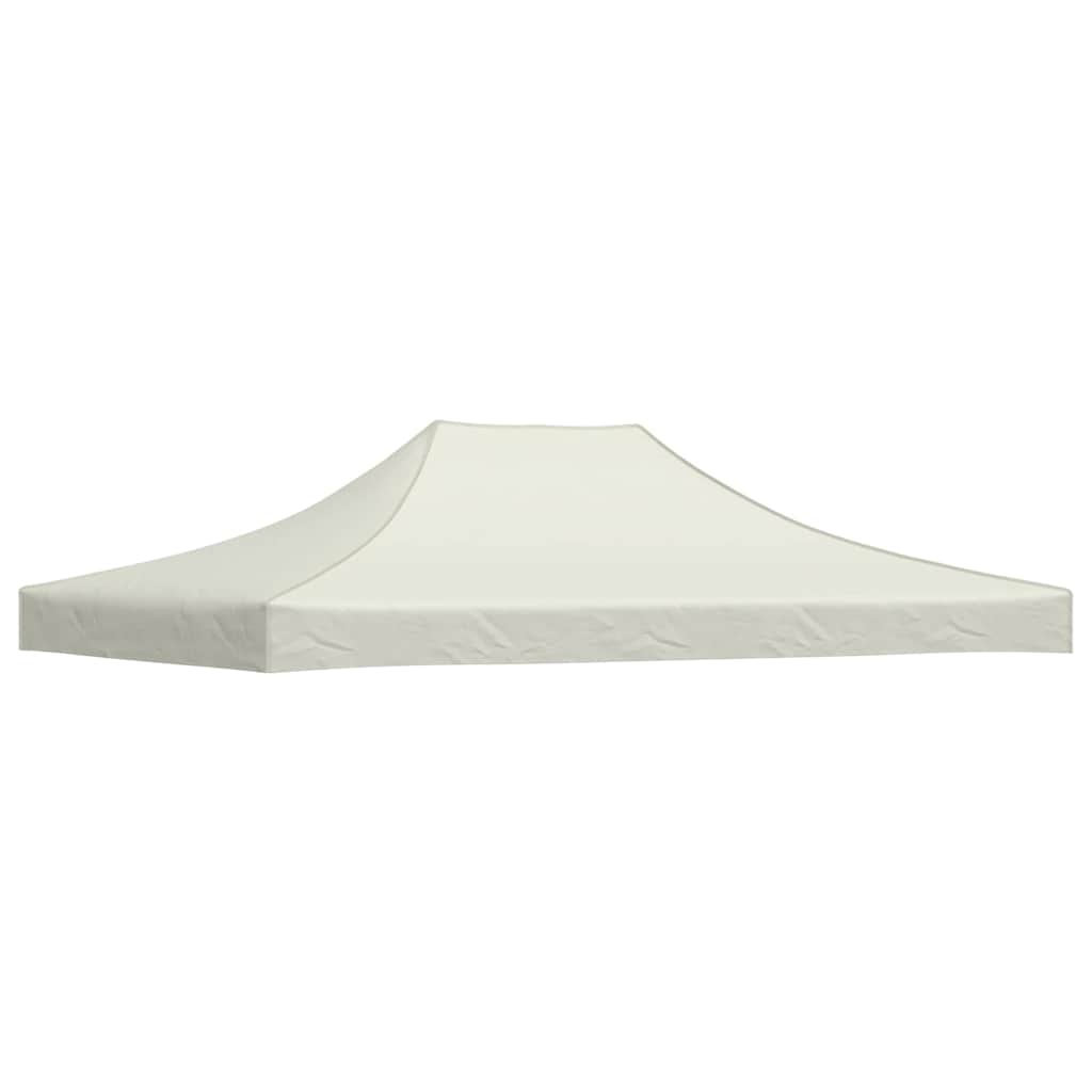 The cream party tent roof is shown from the side, detached from its frame