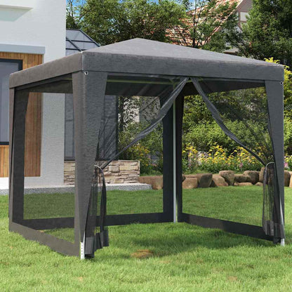 Party Tent with 4 Mesh Sidewalls 2,5x2,5 m HDPE with 4 sidewalls Width 2.5 m Anthracite