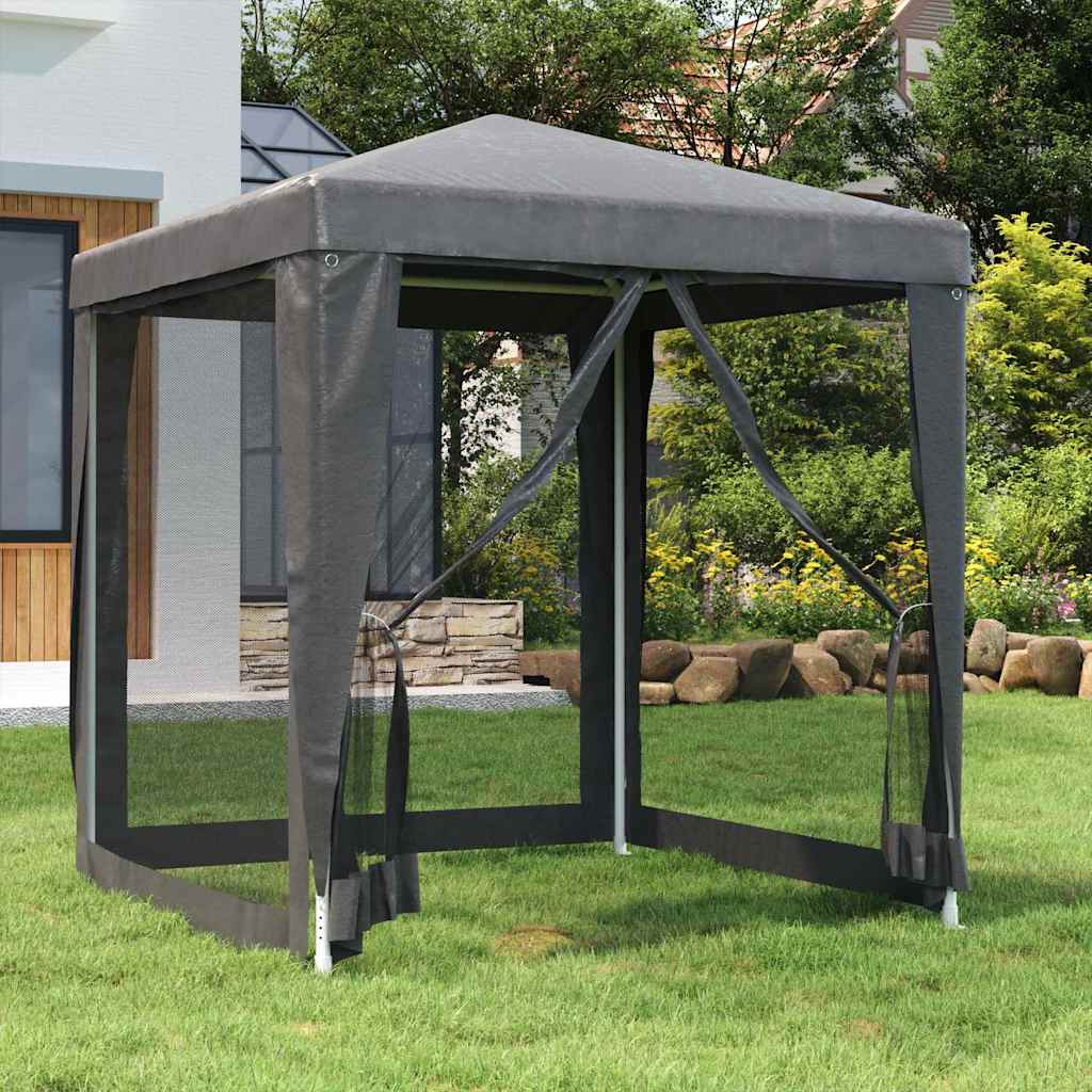 vidaXL Party Tent with 4 Mesh Sidewalls 2x2 m HDPE with 4 Sidewalls