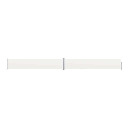 Patio Retractable Side Awning Cream fully extended against a white background