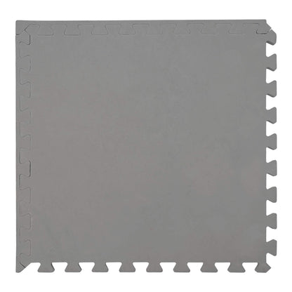 A single grey interlocking pool ground mat showing its puzzle edge detail