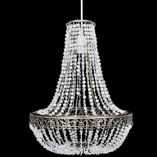 vidaXL Pendant Chandelier with crystal beads and ornate metal frame