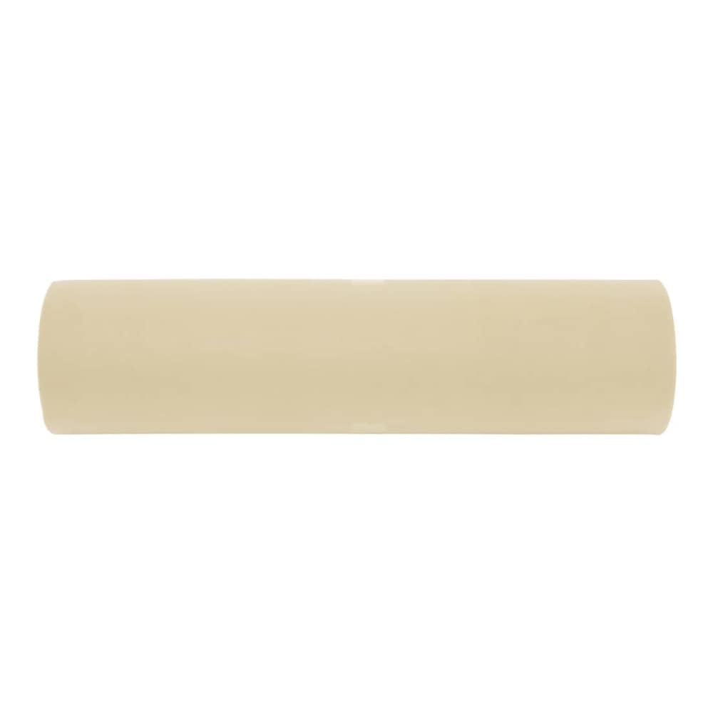 A close-up of the beige plant fleece material rolled up