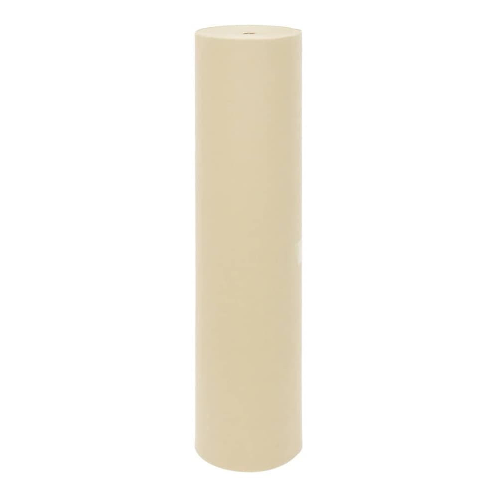 The roll of plant fleece is standing upright against a white background