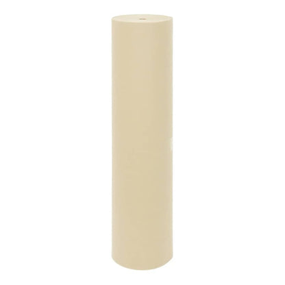 The roll of plant fleece is standing upright against a white background