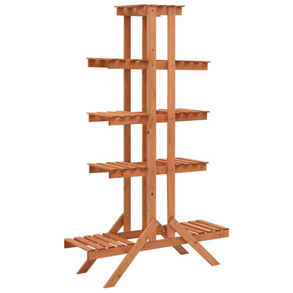 Plant Stand Solid Firwood with multiple shelves and a slatted base