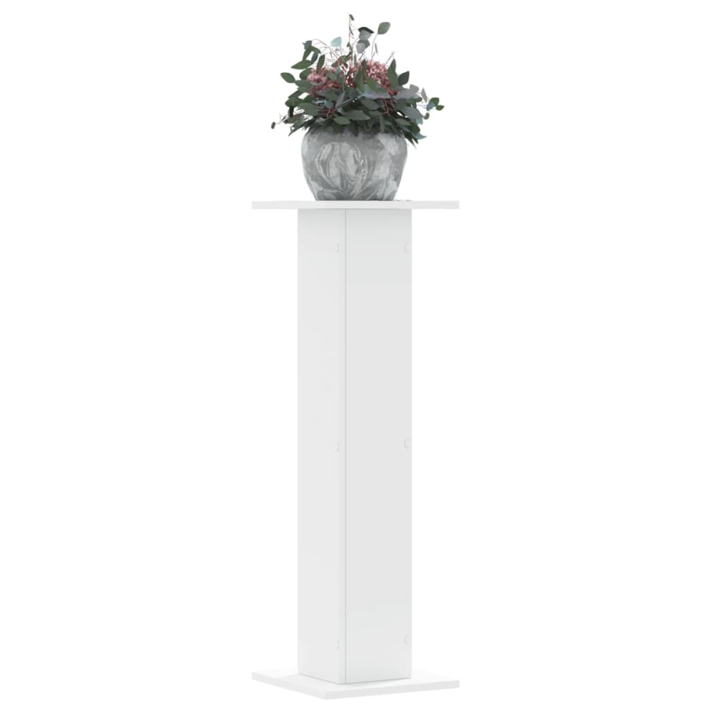vidaXL Plant Stands 2 pcs White Engineered Wood with a plant on top