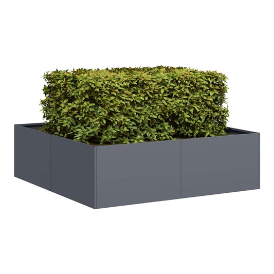 Planter 100x100x30 cm Steel Depth 100 cm Height 30 cm Anthracite