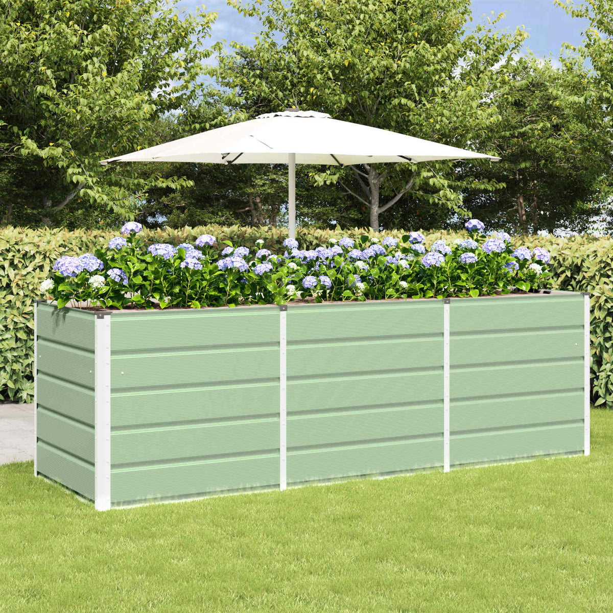Planter 160 x 80 x Steel Height 75 cm Green