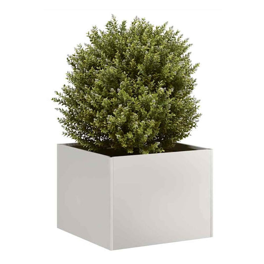 vidaXL Planter Stainless Steel containing a small green shrub against a white background