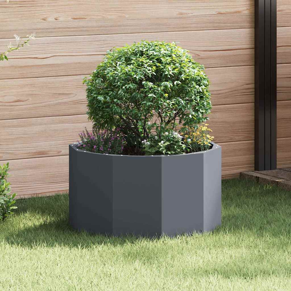 Planter 60 x 60 x 35 cm Steel Height 35 cm Width 60 cm Anthracite