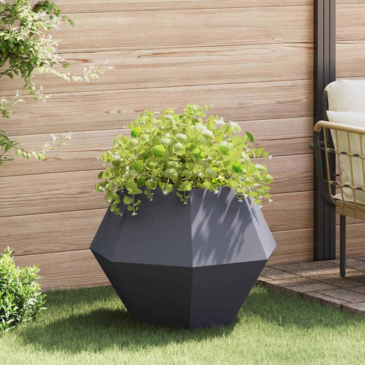 Planter 75 x 75 x 60 cm Steel 1 Width 75 cm Anthracite