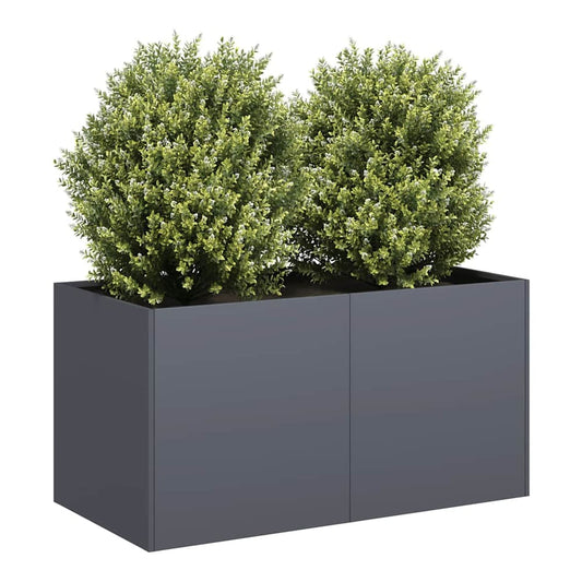 Planter 80x40x40 cm Cold-rolled Steel Depth 40 cm Height 40 cm Width 80 cm Anthracite