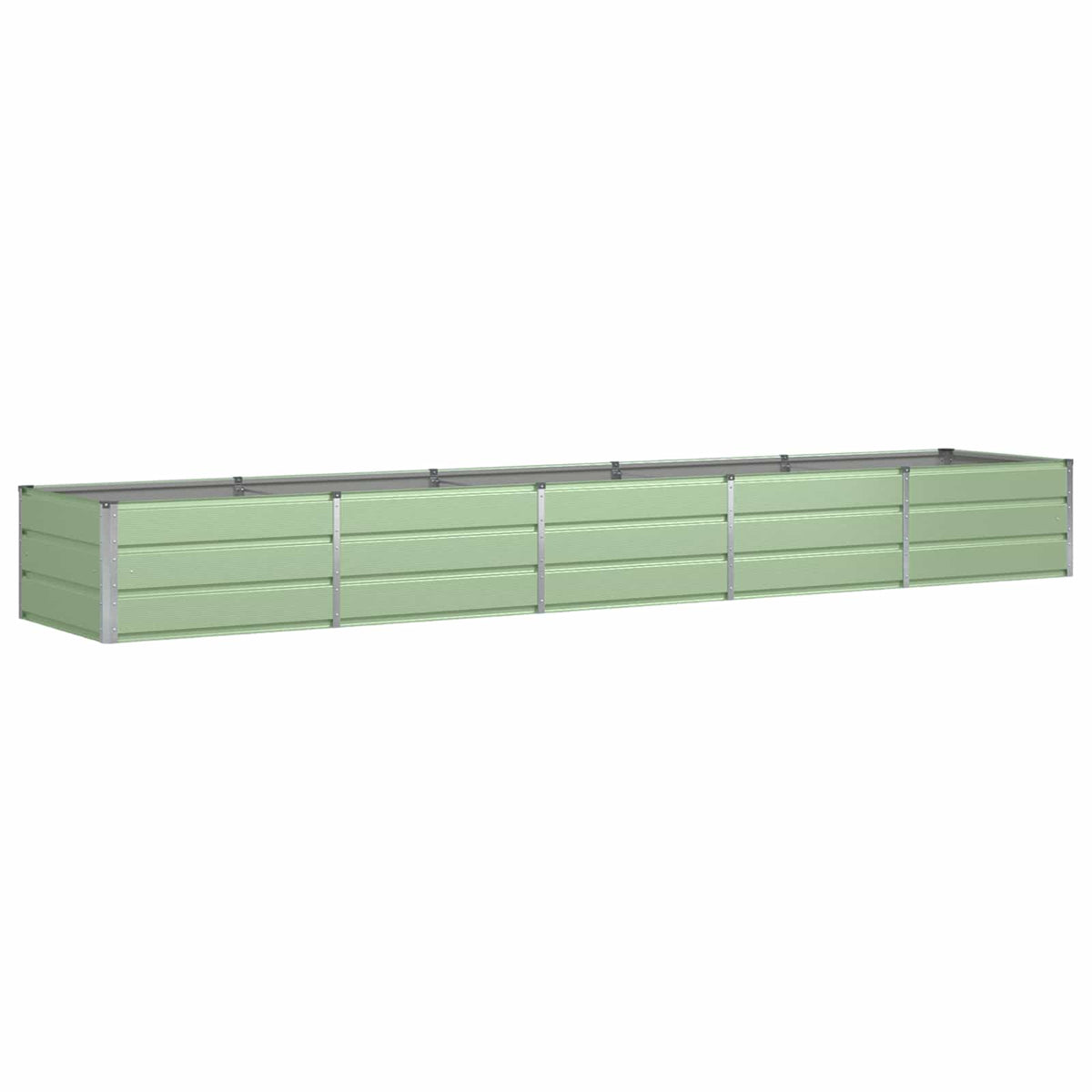 The long green planter is shown from a side angle against a white background