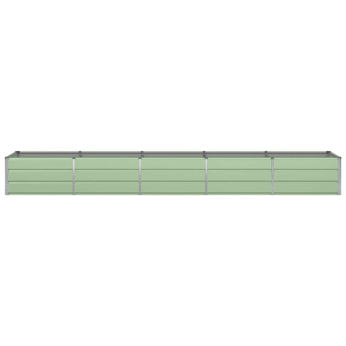 The green planter is shown from a top-down perspective against a white background