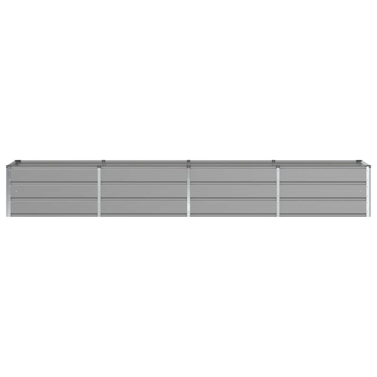 The light grey steel planter shown from a high angle on a plain background