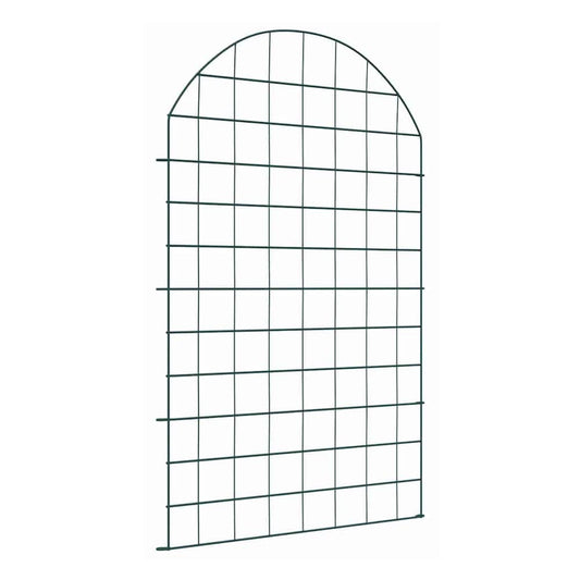 Pond Fence Set 8 pcs Steel Green 50 x 80 cm with arched top