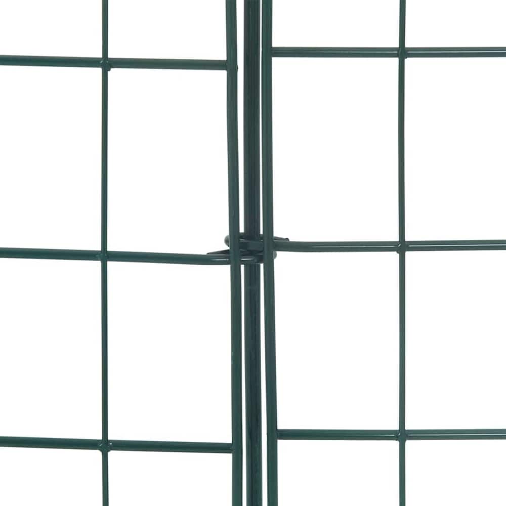 The connection point where two fence panels are joined together by a vertical metal stake