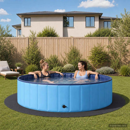 Pool Ground Mat 16 pcs Round EVA Foam Black