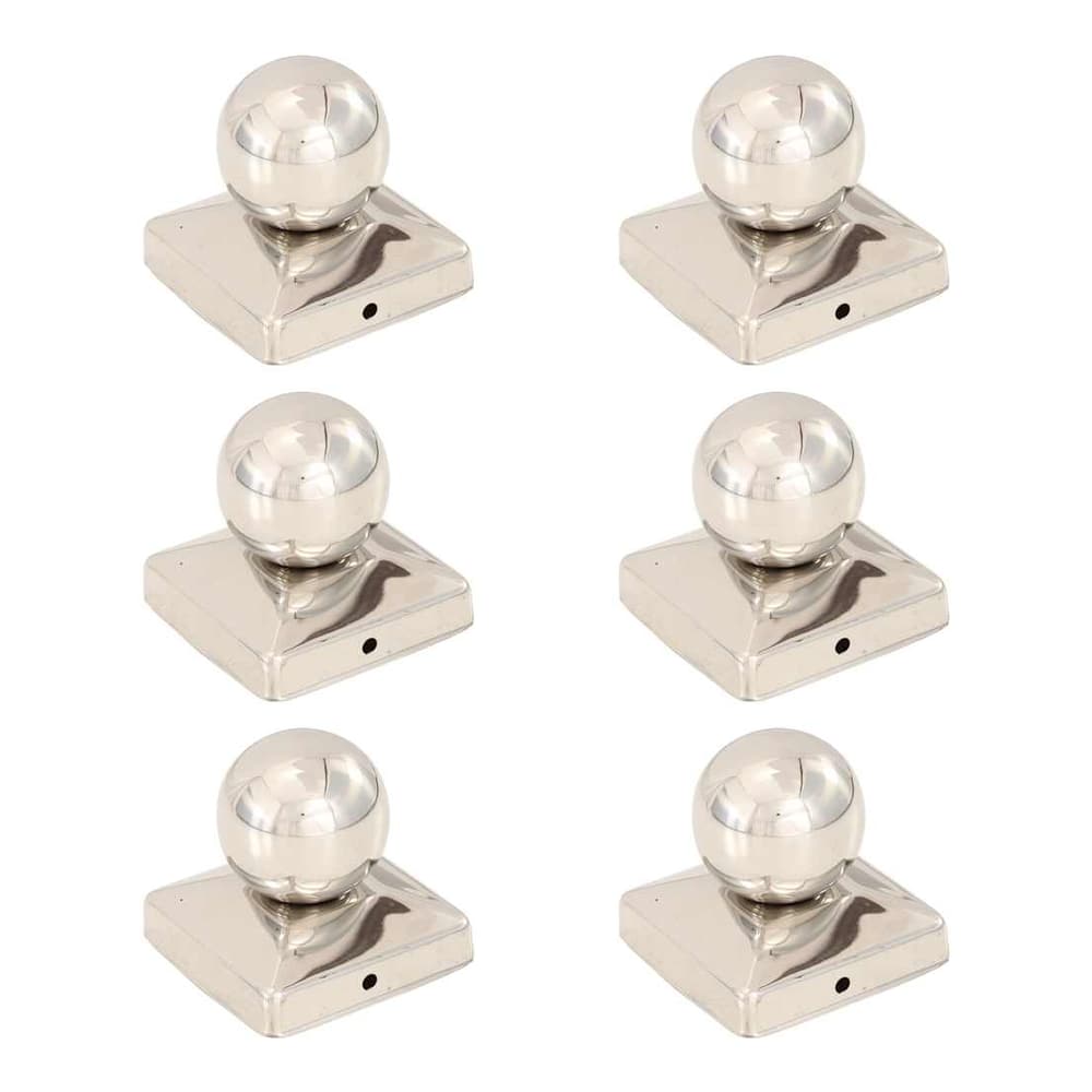 Post Caps 6 pcs Globe Final Stainless Steel fence accessories with a rounded top