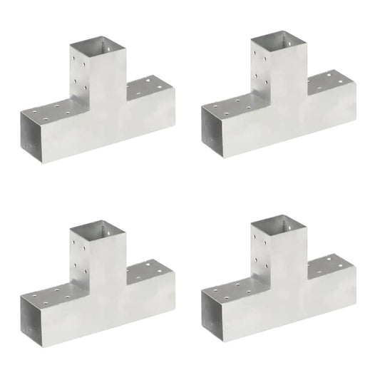 Post Connectors Galvanised Metal 4 71 mm 71 mm T shape