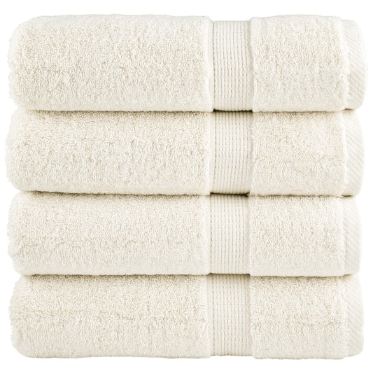 vidaXL Premium Bath Towels "SOLUND" 4 pcs Cream 600 gsm stacked neatly