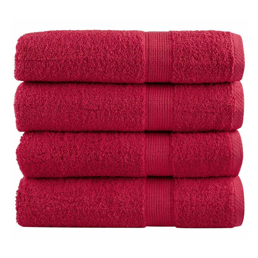 vidaXL Premium Bath Towels "SOLUND" 4 pcs Red 600 gsm, a stack of four red towels