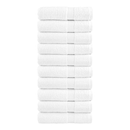 vidaXL Premium Hand Towels "SOLUND" 10 pcs White 600 gsm stacked neatly