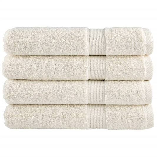 vidaXL Premium Sauna Towels SOLUND 4 pcs Cream 600 gsm stacked neatly