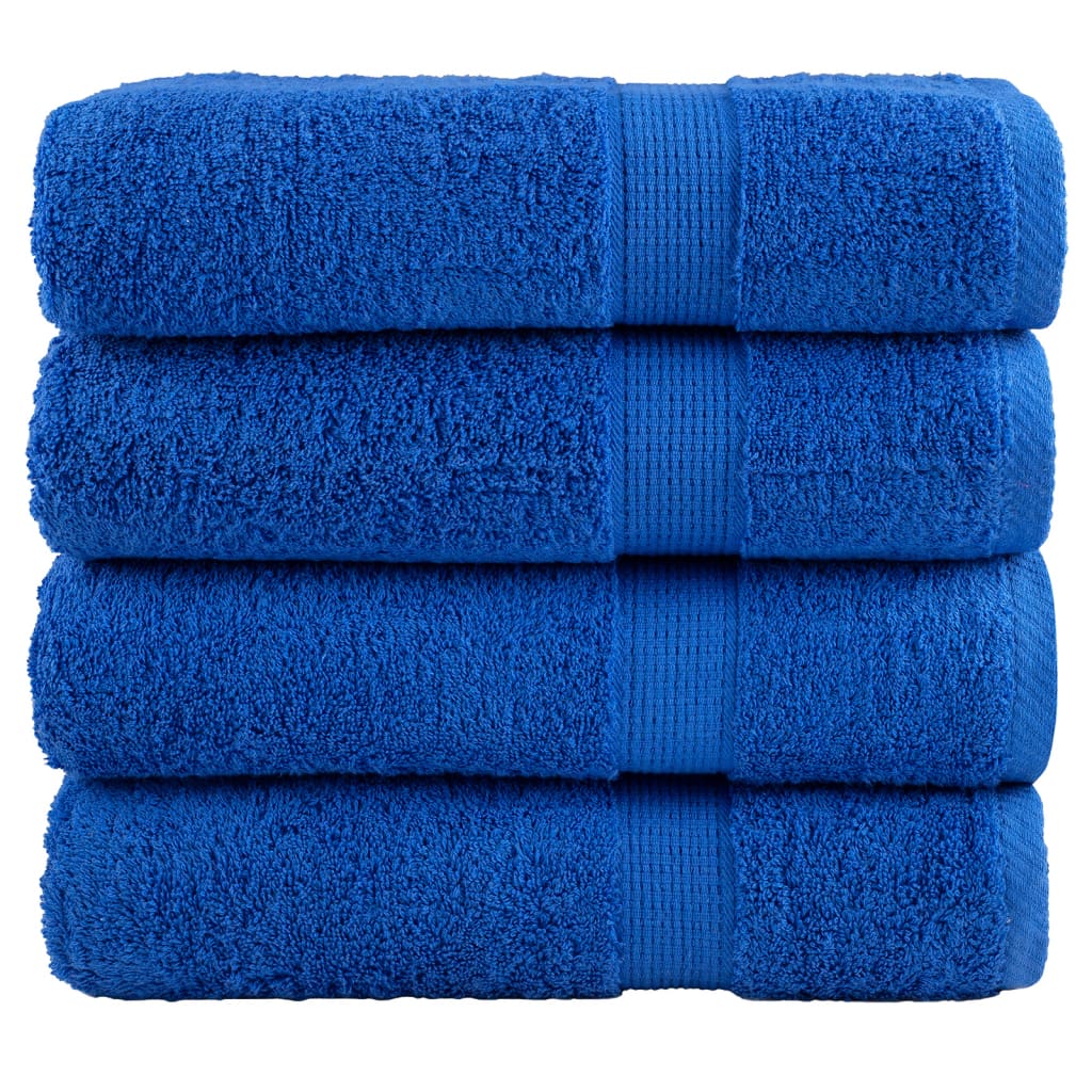 vidaXL Premium Shower Towels SOLUND 4 pcs Blue 600 gsm stacked neatly on top of each other
