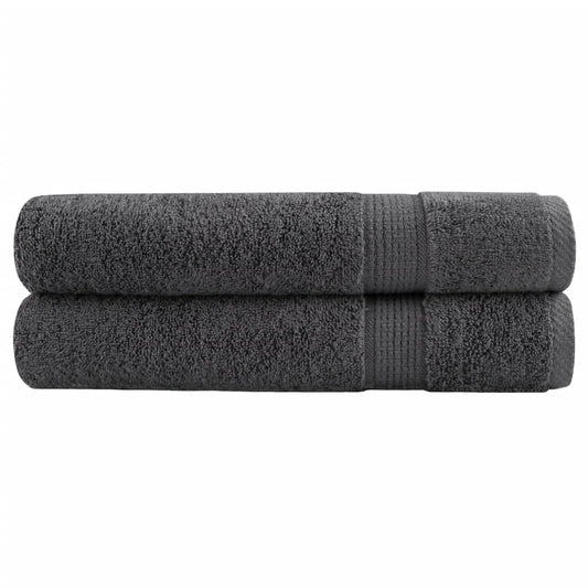 vidaXL Premium Towels "SOLUND" 2 pcs Anthracite 600 gsm stacked neatly
