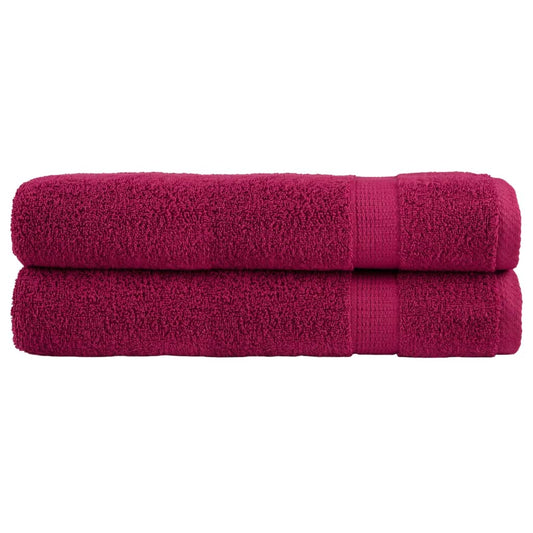 vidaXL Premium Towels "SOLUND" 2 pcs Bordeaux 600 gsm folded neatly stacked