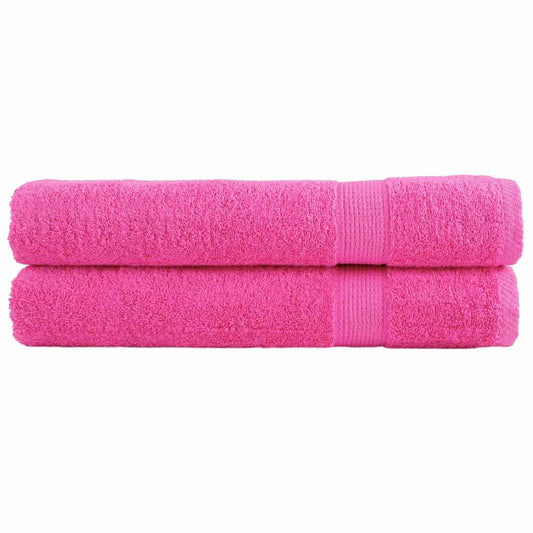 vidaXL Premium Towels SOLUND 2 pcs Pink 600 gsm stacked on top of each other