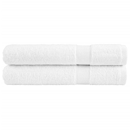 vidaXL Premium Towels "SOLUND" 2 pcs White 600 gsm neatly folded on top of each other
