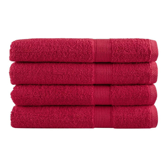 vidaXL Premium Towels SOLUND 4 pcs Red 600 gsm stacked neatly on top of each other