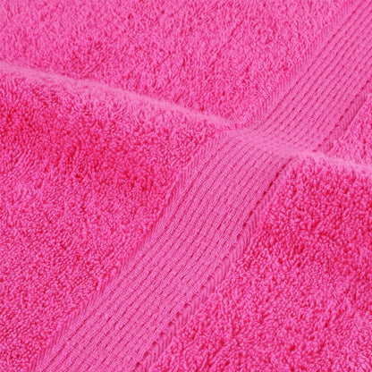 Close-up of the ribbed edge of a pink towel