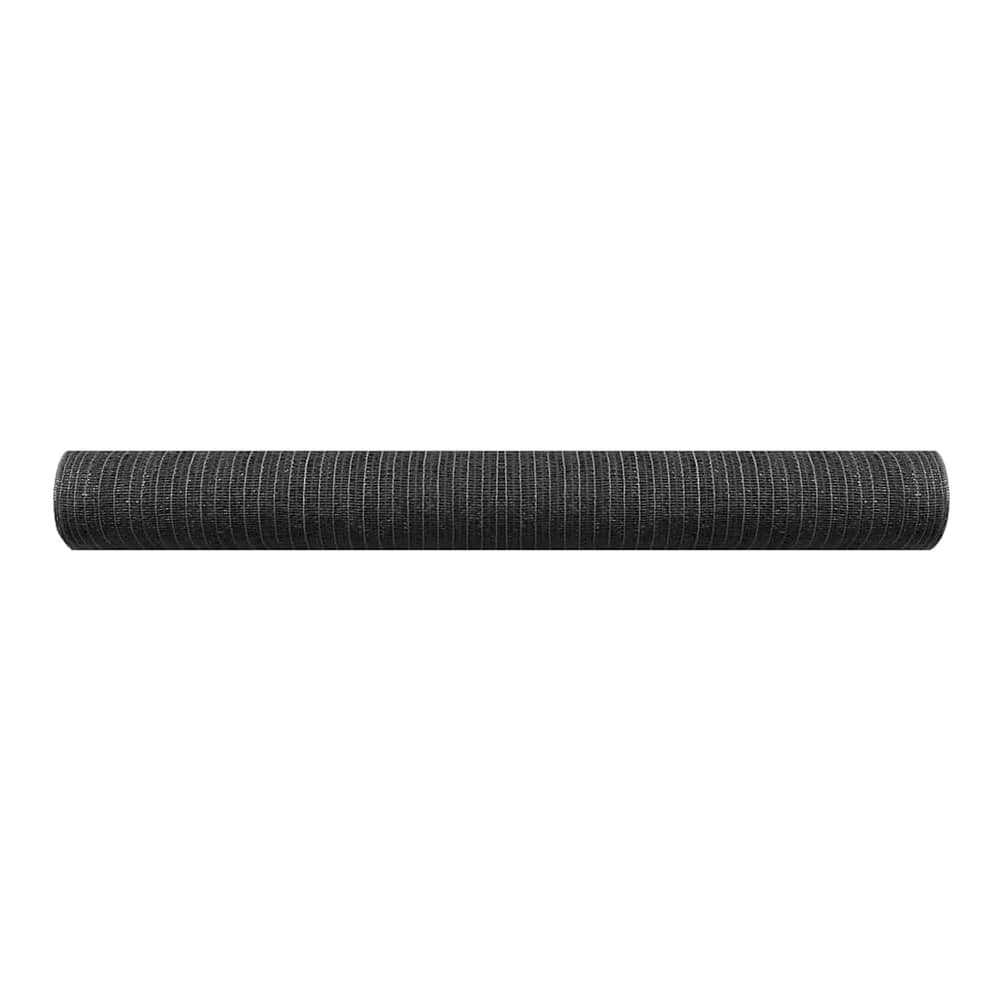 The anthracite privacy screen rolled into a tight tube