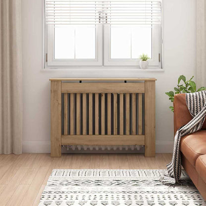 Radiator Cover 112 x 19 x 81.5 cm Engineered Wood 1 Depth 19 cm Width 112 cm Artisan oak