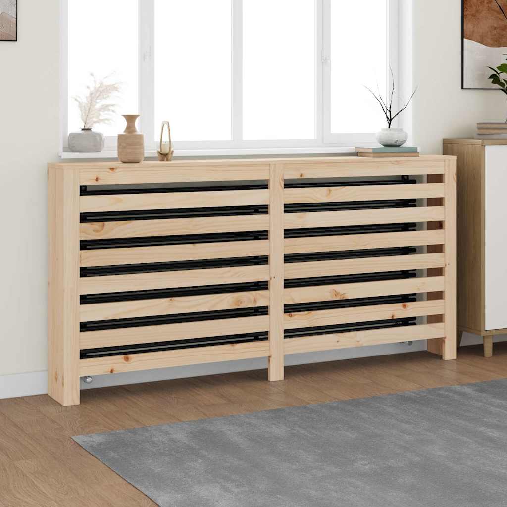 vidaXL Radiator Cover Solid Wood Pine, a slatted wooden cabinet designed to conceal a radiator