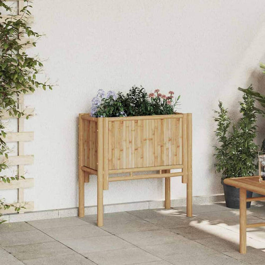 Raised Bed Brown 70 x 35 x Bamboo 70 cm