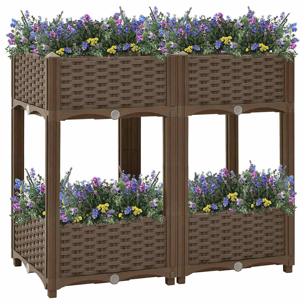 Raised Bed Polypropylene without wheels Brown 80 x 40 x 71 cm