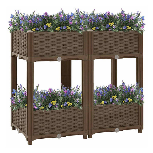 Raised Bed Polypropylene without wheels Brown 80 x 40 x 71 cm