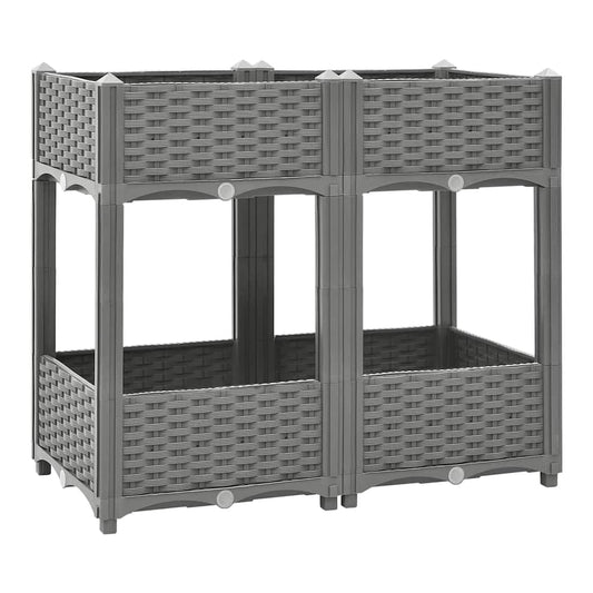 Raised Bed Polypropylene without wheels Light grey 80 x 40 x 71 cm